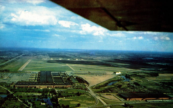 Willow Run Airport - Old Postcard (newer photo)